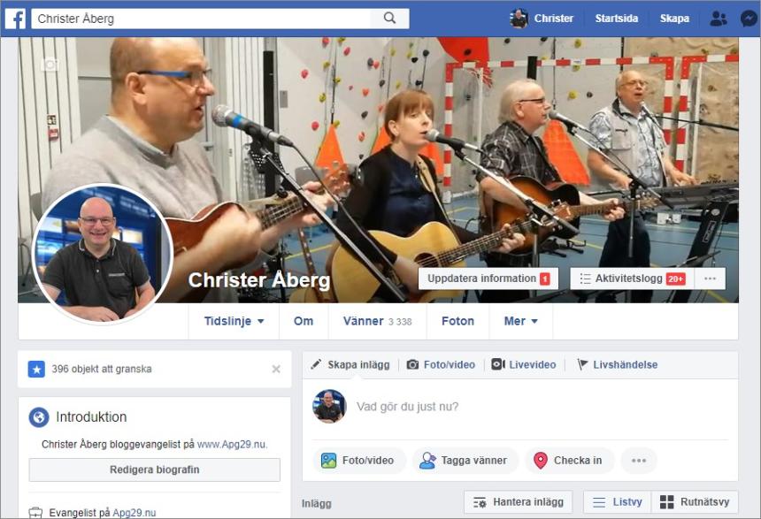 Christer bergs Facebook-konto
